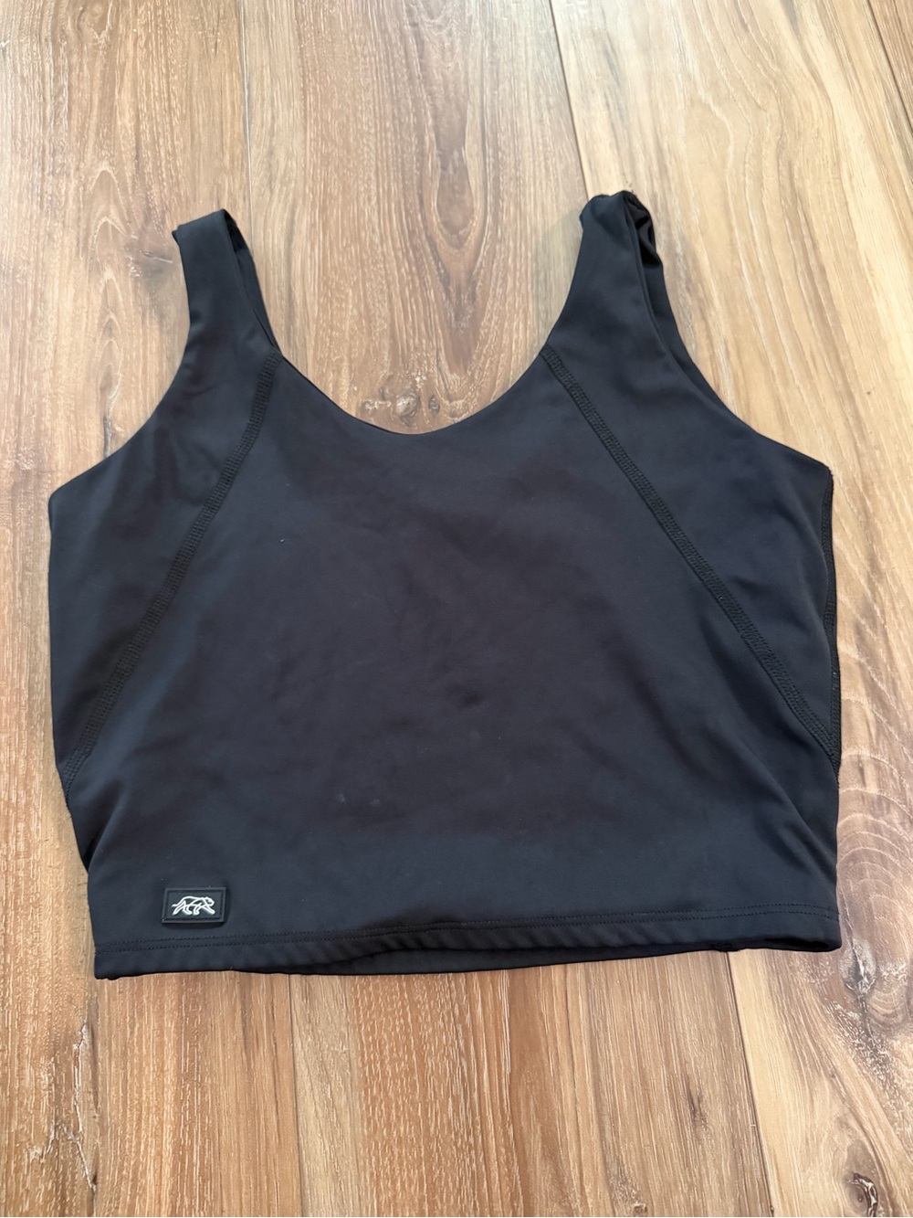 Tiger Friday black sports bra crop top adult medium.